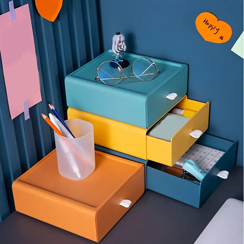 Stackable Plastic Drawer Organizer for Home & Office