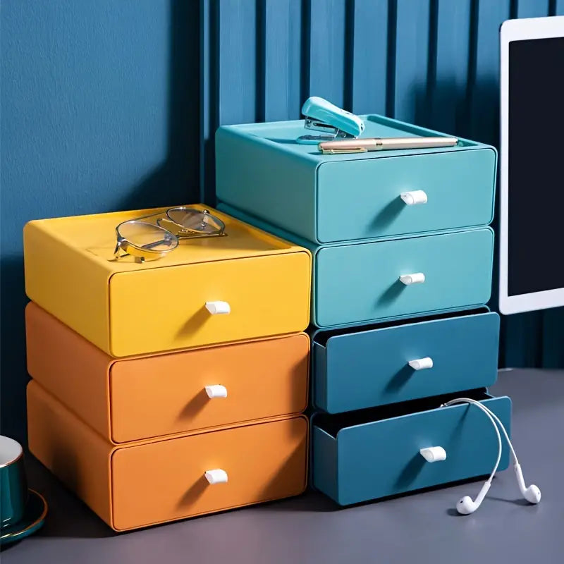 Stackable Plastic Drawer Organizer for Home & Office