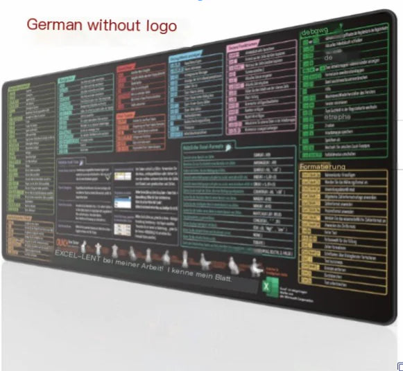 Large Extended Office Shortcuts Mouse Pad (Single)