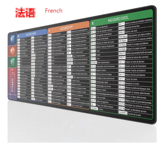 Large Extended Office Shortcuts Mouse Pad (Single)